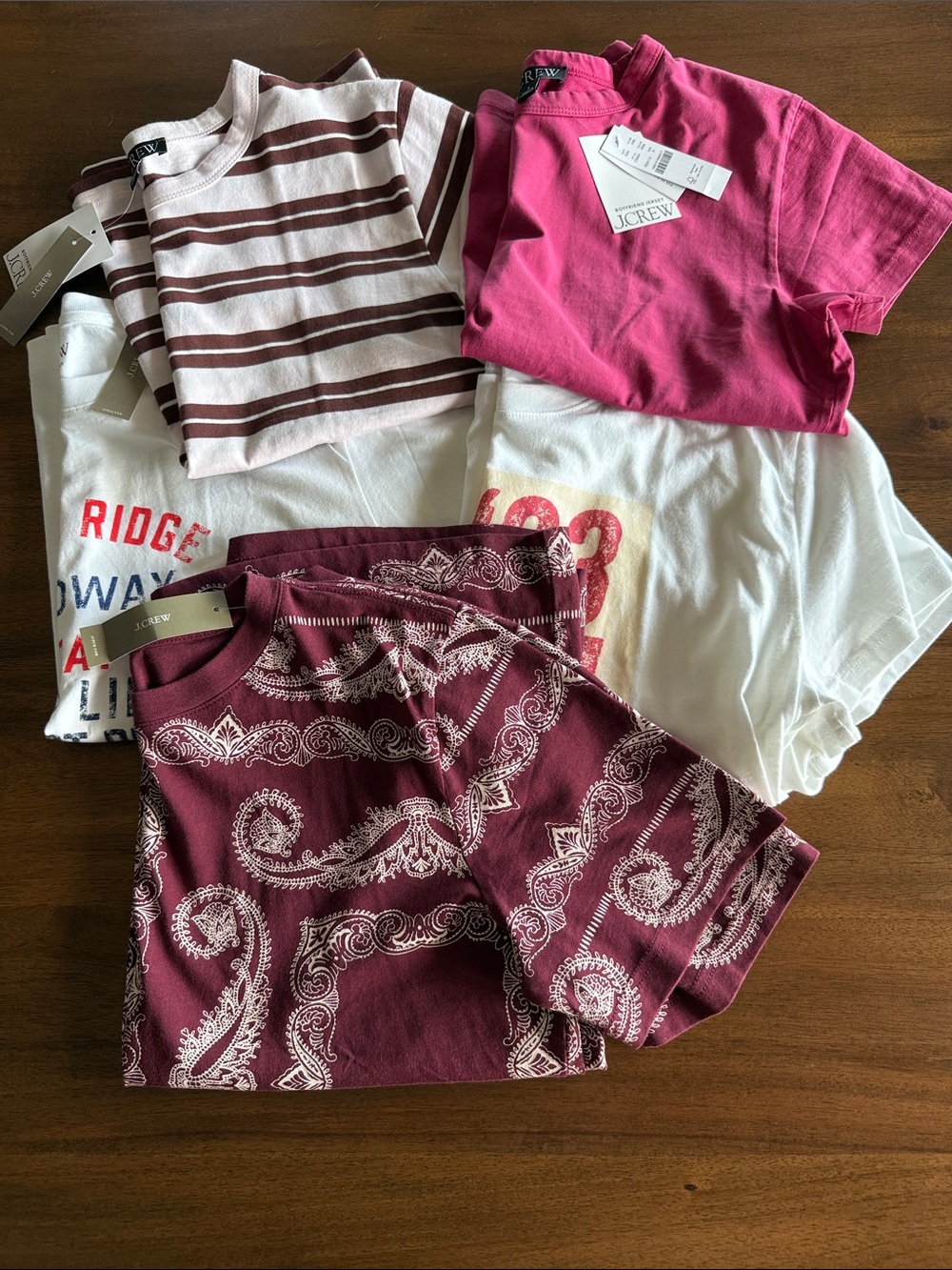 Women’s Bundle Lot 5 Tees Shirts Tops J.Crew Size Small New with Tags